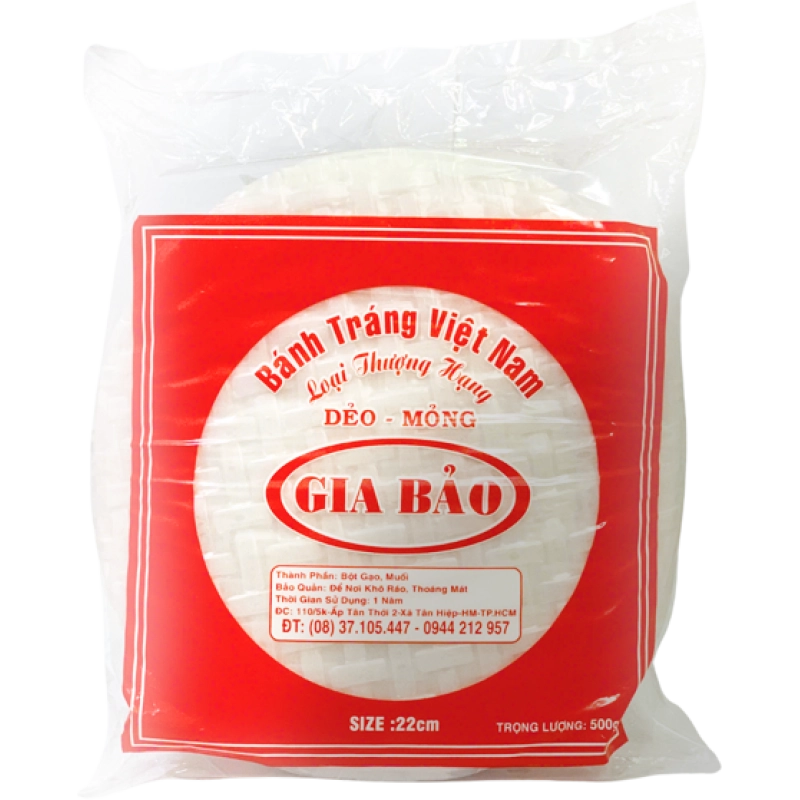 Bánh ttráng Gia Bảo đỏ 500g