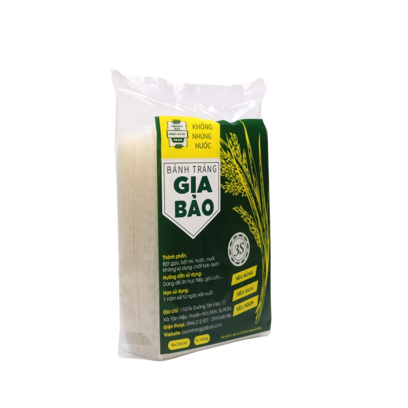 Bánh tráng siêu mỏng Gia Bảo xanh