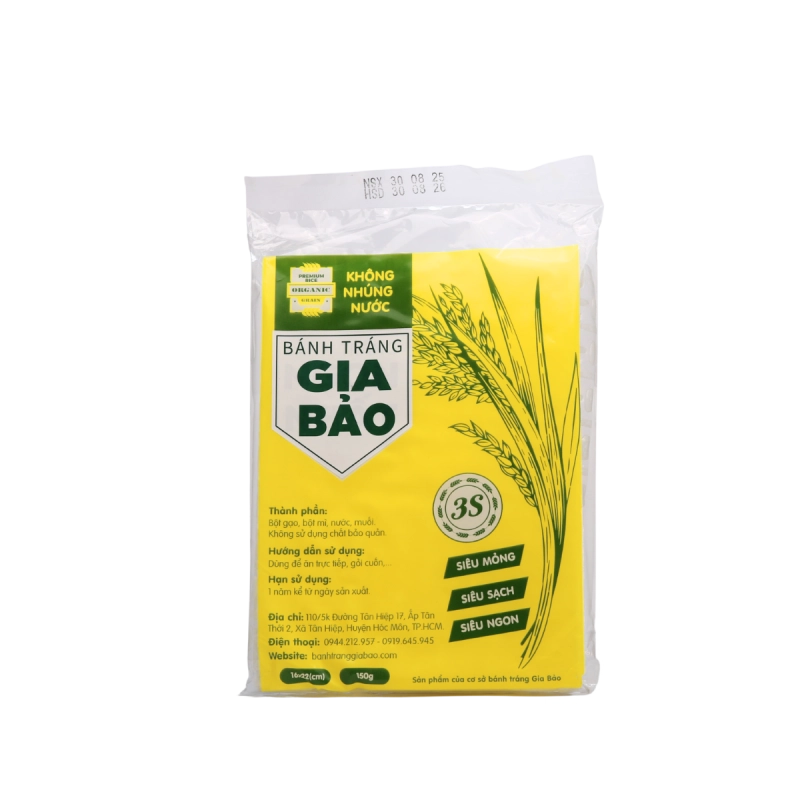 Bánh tráng siêu mỏng Gia Bảo vàng