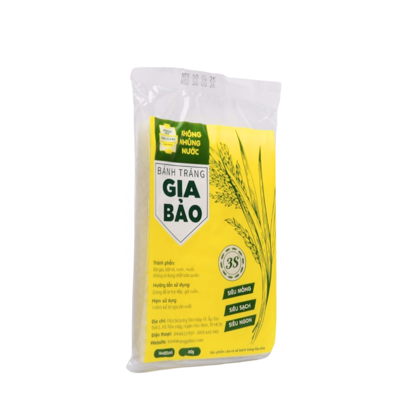 Bánh tráng siêu mỏng Gia Bảo vàng