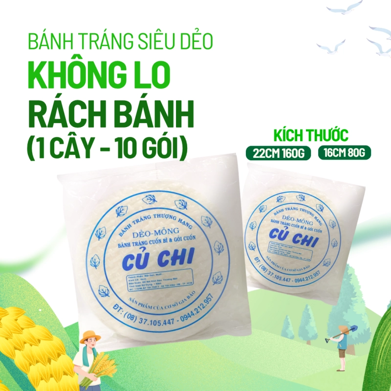 Bánh tráng dẻo nhúng nước Củ Chi 80g