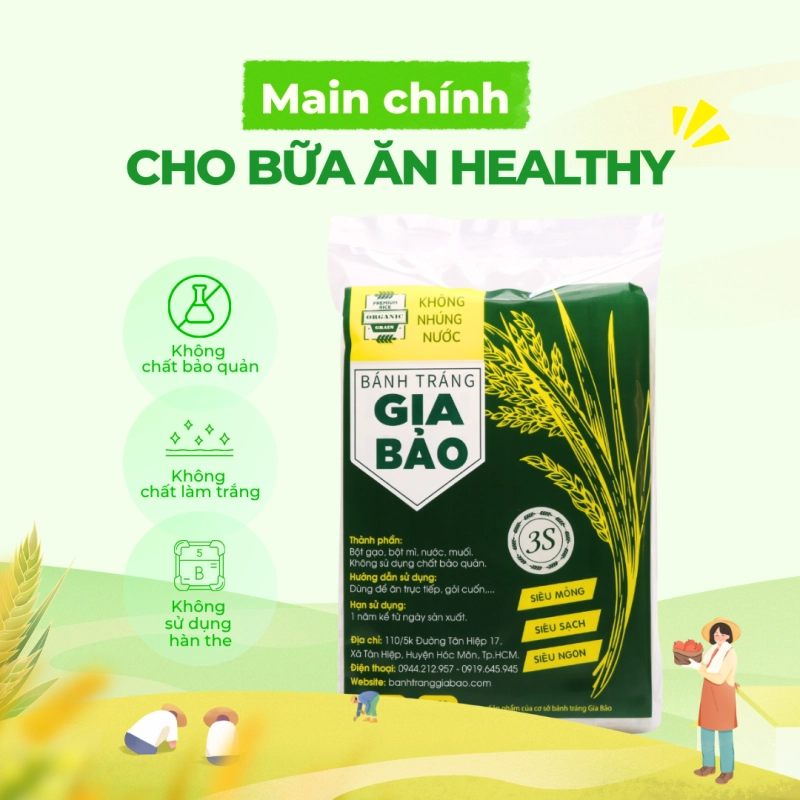 Bánh tráng siêu mỏng Gia Bảo xanh