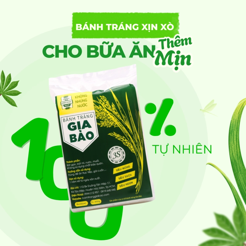 Bánh tráng siêu mỏng Gia Bảo xanh