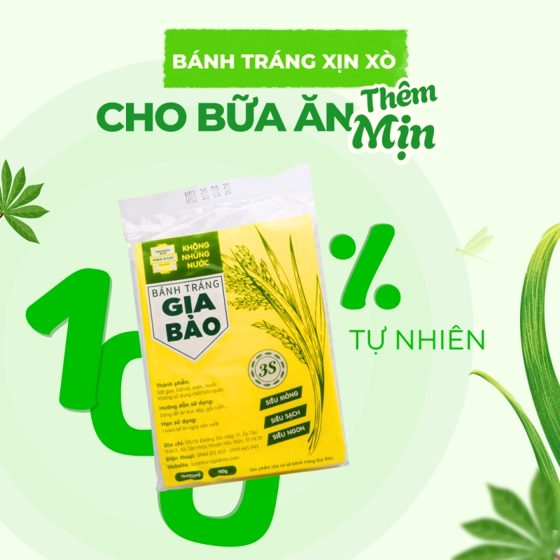 Bánh tráng siêu mỏng Gia Bảo vàng