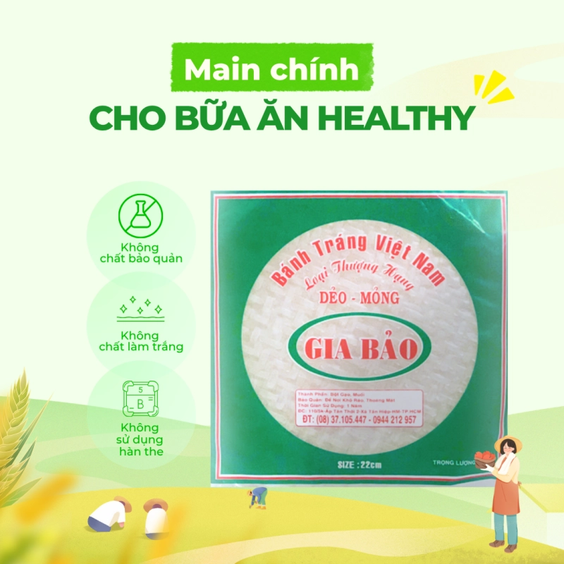 Bánh tráng dẻo nhúng nước Gia Bảo 250g
