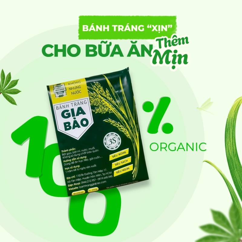 Bánh tráng siêu mỏng Gia Bảo xanh