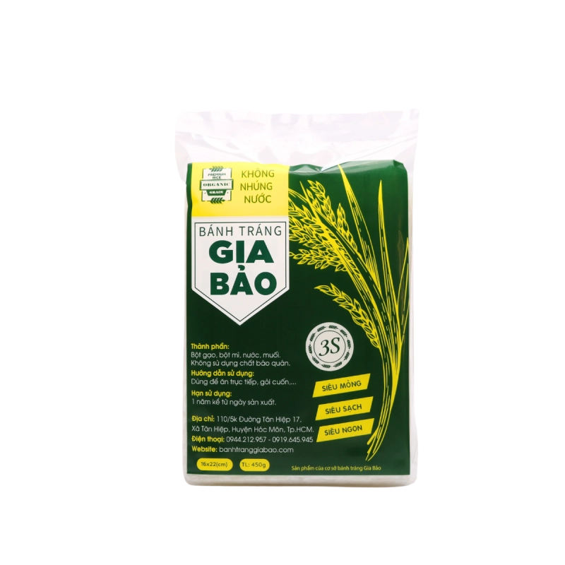 Bánh tráng siêu mỏng Gia Bảo xanh