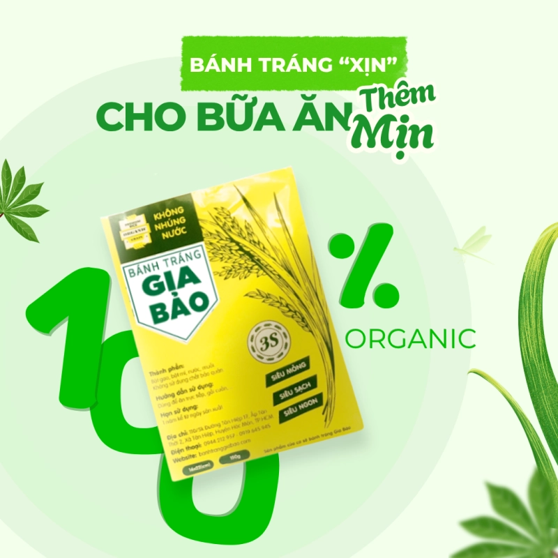 Bánh tráng siêu mỏng Gia Bảo vàng