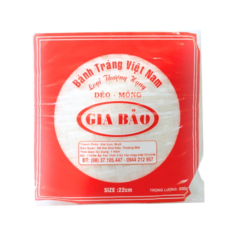 Bánh ttráng Gia Bảo đỏ 500g