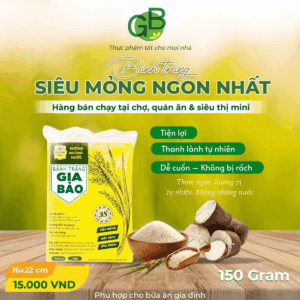 Bánh tráng siêu mỏng không nhúng nước Gia Bảo 150g