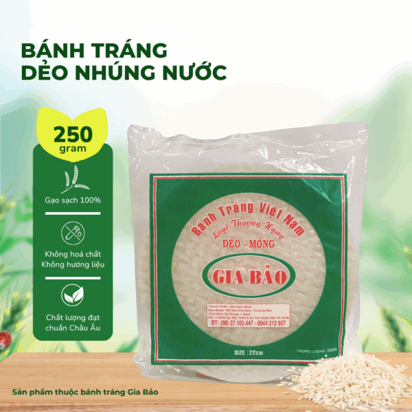 Bánh tráng dẻo nhúng nước Gia Bảo 250g